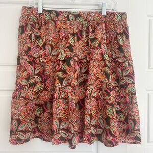 Floral J Crew Ruffle Tiered Skirt Size Large (New W/out Tags)